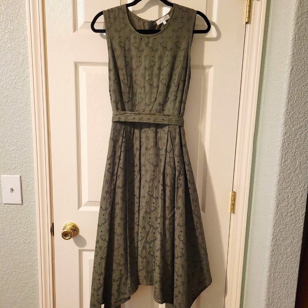 RJR John Rocha Green A-line Asymmetrical Midi Dress - Size US 8